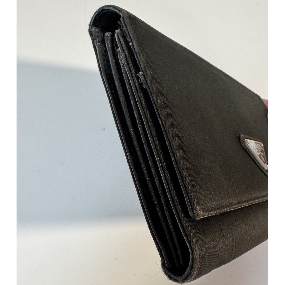 Prada Nylon Black Wallet Made In Italy Authentic 7.25"x 4.5" - Picture 2 of 16